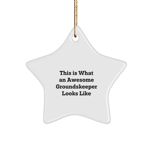 Funny groundskeeper Gifts from Men to groundskeeper - This Is What An Awesome groundskeeper Looks Like Star Ornament for groundskeeper Christmas Unique Gifts - Image 1