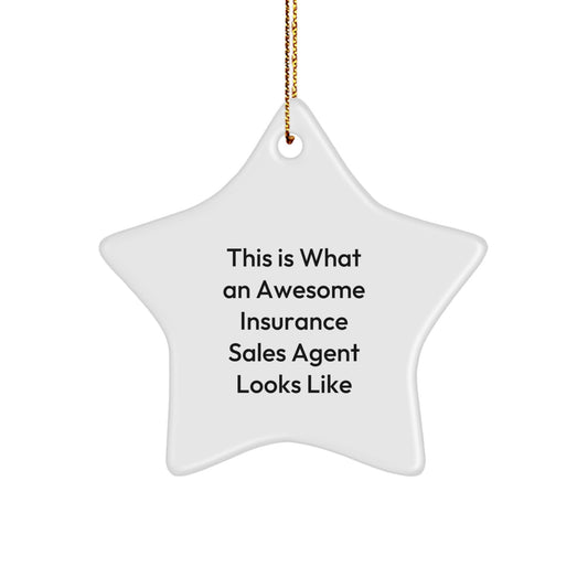 Funny Insurance Sales Agent Gifts Star Ornament, Christmas Unique Gifts for Insurance Sales Agent, Gifts from Friends to Insurance Sales Agent - Image 1