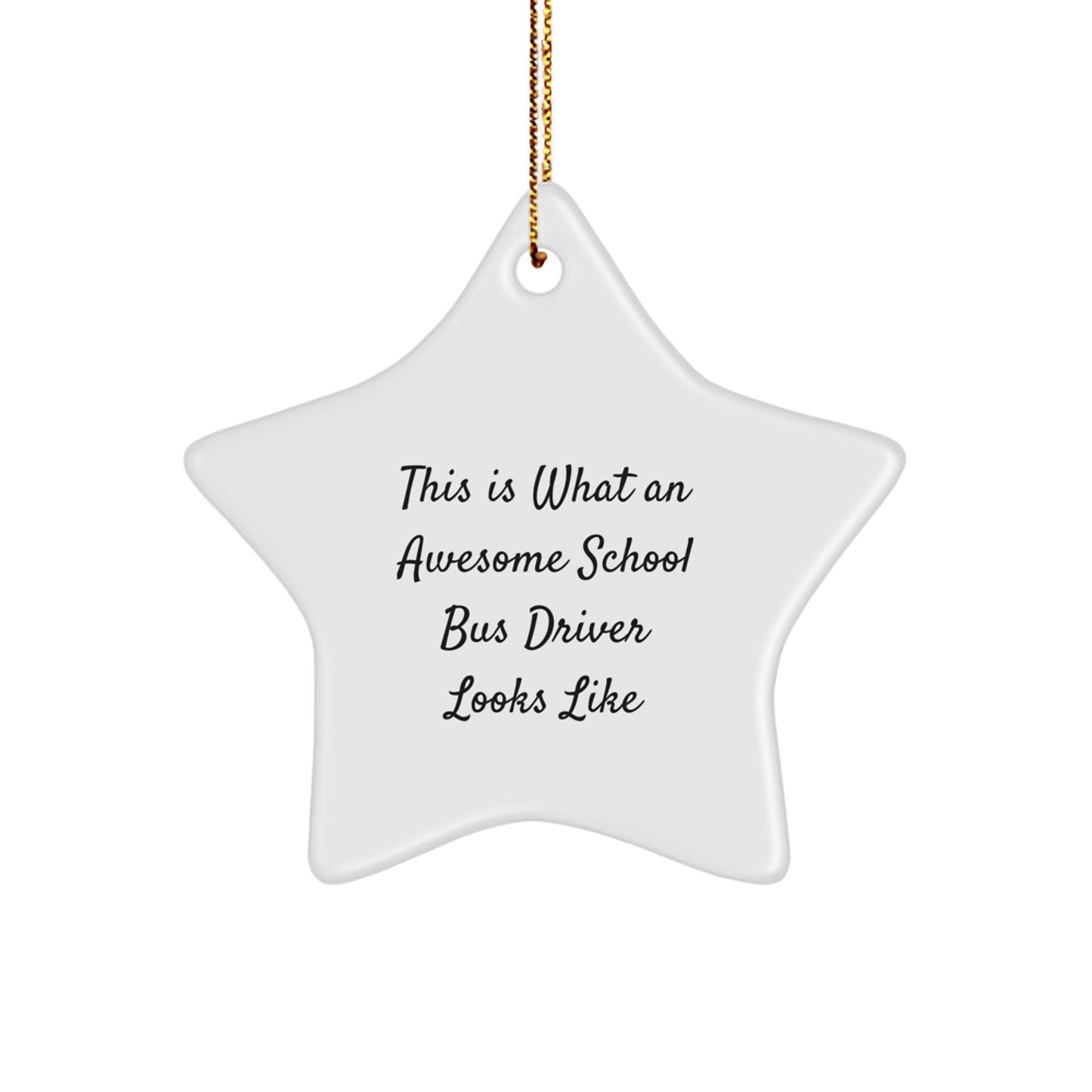 Funny School Bus Driver Gifts - This Is What Awesome Looks Like, Star Ornament Christmas Decor, Gifts from Friends and Family for School Bus Driver - Image 1