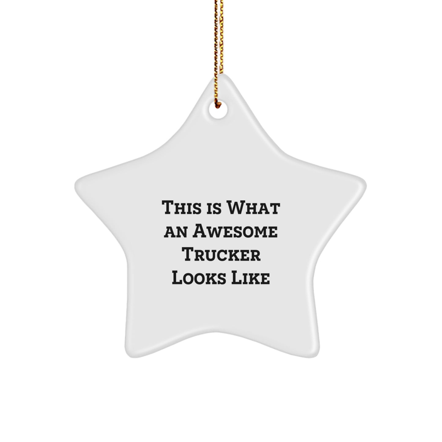Funny Trucker Star Ornament Gifts from Men to Trucker Friends for Christmas Unique Gifts - Image 1