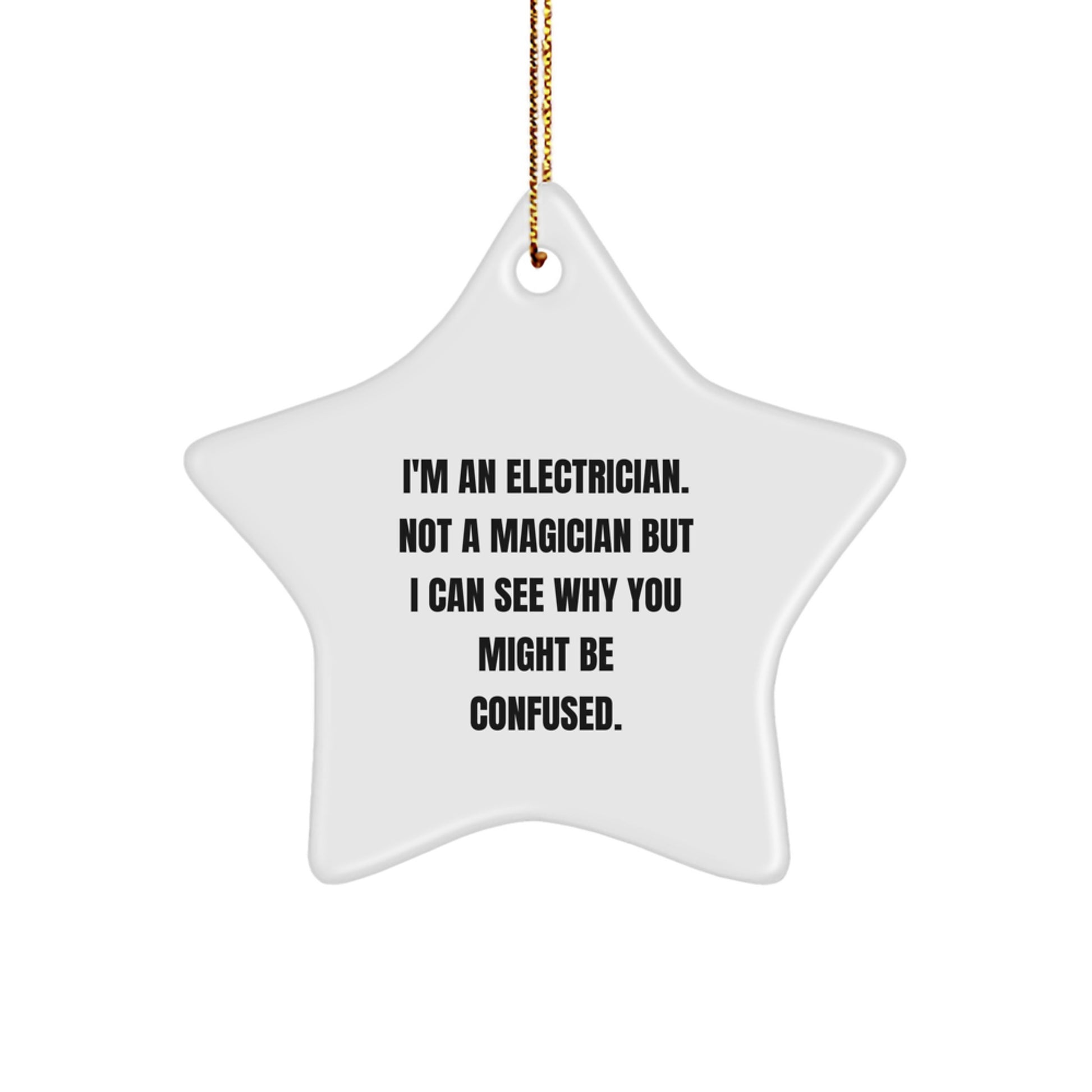 Funny Electrician Gifts for Men Electrician Christmas Unique Star Ornament - Image 1