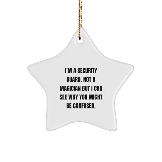 Funny Security Guard Star Ornament Gifts from Men to Coworkers - Christmas Unique Decorations for Friends - Image 1