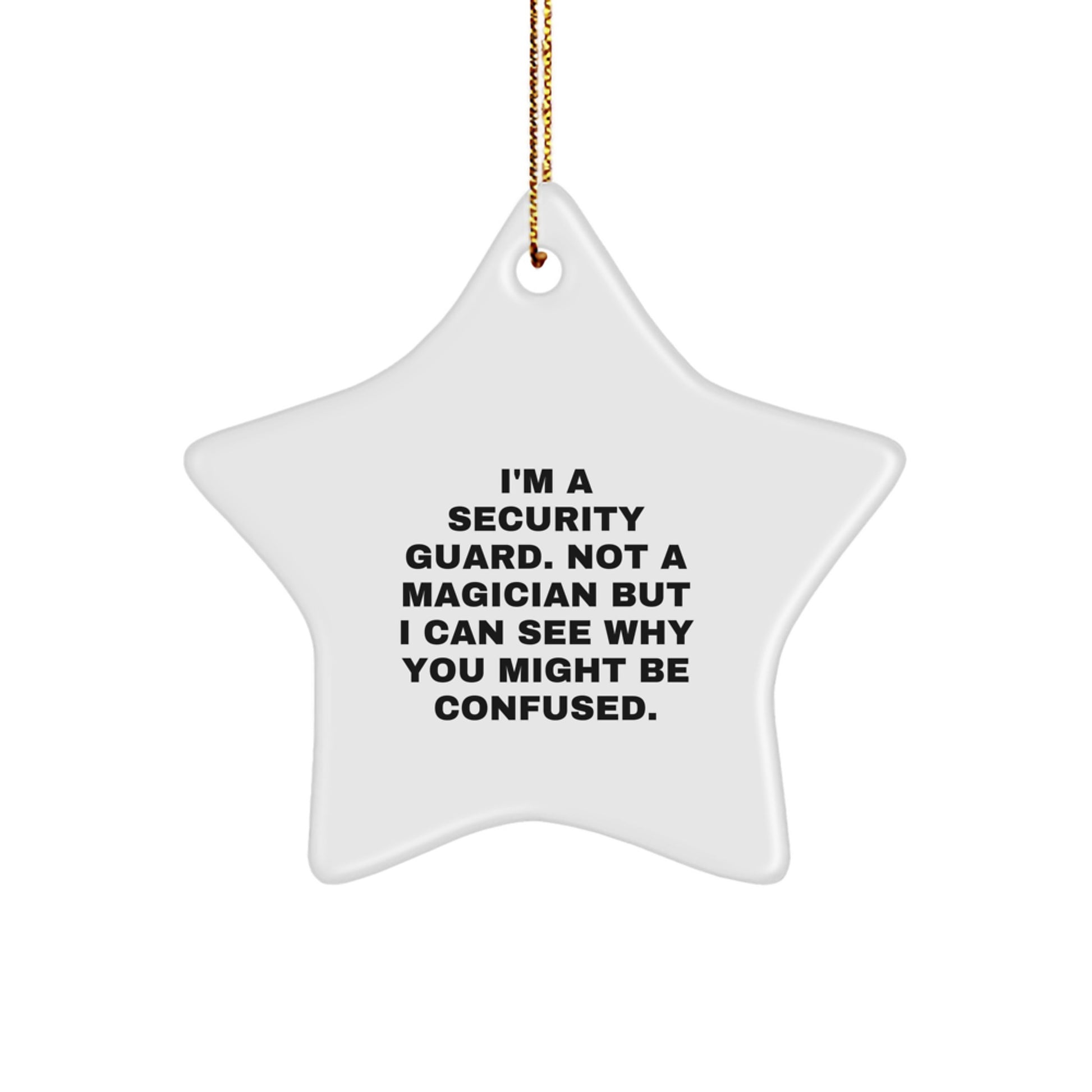 Funny Security Guard Gifts from Men to Security Guards - Security Guard Star Ornament, Christmas Unique Gifts - Image 1