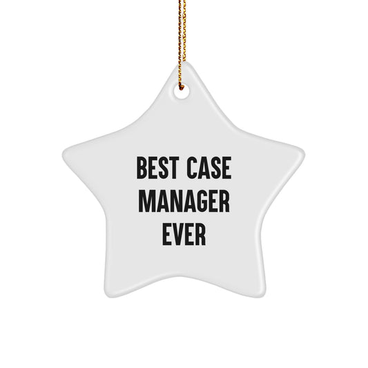 Funny Case Manager Gifts for Men, Women, Coworkers - Best Case Manager Ever Star Ornament, Christmas Unique Decorations - Image 1