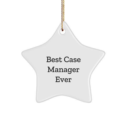 Funny Case Manager Gifts for Christmas - Best 'Case Manager Ever' Star Ornament for Women, Men, and Family from Friends and Coworkers - Image 1