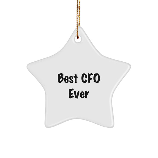 Funny CFO Star Ornament, Gifts for CFO from Friends, Best Cfo Ever Christmas Unique Gifts, CFO Star Shaped Decor - Image 1