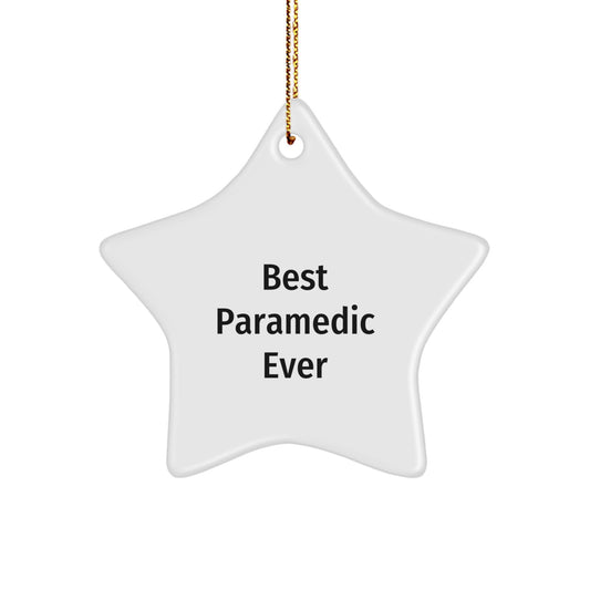 Funny Rescue Worker Gifts for Men, Best Rescue Worker Ever Star Ornament, Gold Cord Included, Perfect Christmas Unique Gifts from Friends to Family Rescue Workers - Image 1