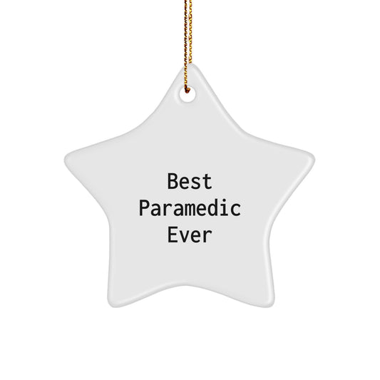 Funny Rescue Worker Gifts for Men - Best Rescue Worker Ever Star Ornament, Christmas Unique Presents from Friends, Family and Coworkers - Image 1