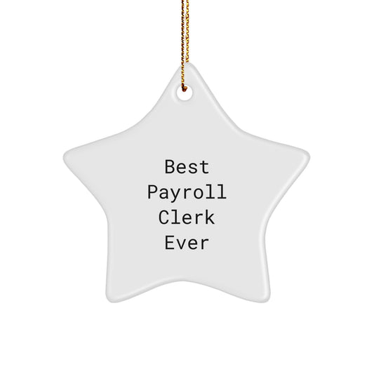 Funny Payroll Clerk Gifts from Friends for Payroll Clerk Star Ornament Best Payroll Clerk Ever Christmas Unique Gifts - Image 1