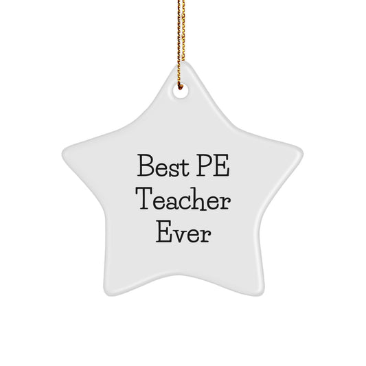 Funny PE Teacher Star Ornament Gifts from Men to Best 'Pe Teacher Ever' on Christmas Unique Gifts - Image 1