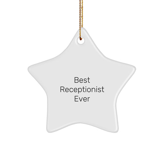 Gifts from Friends for the Best Receptionist Ever Star Ornament, Funny Quote Gift for Receptionist Women, Christmas Unique Gifts for Coworkers - Image 1