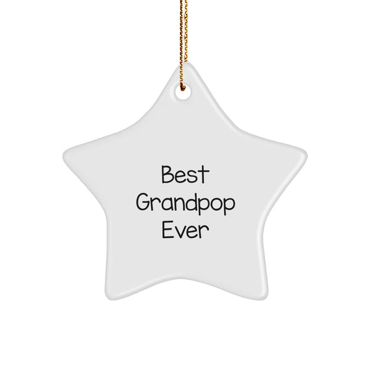 Funny Grandpop Star Ornament Gifts from Family, Best Grandpop Ever Quote, Christmas Unique - Image 1