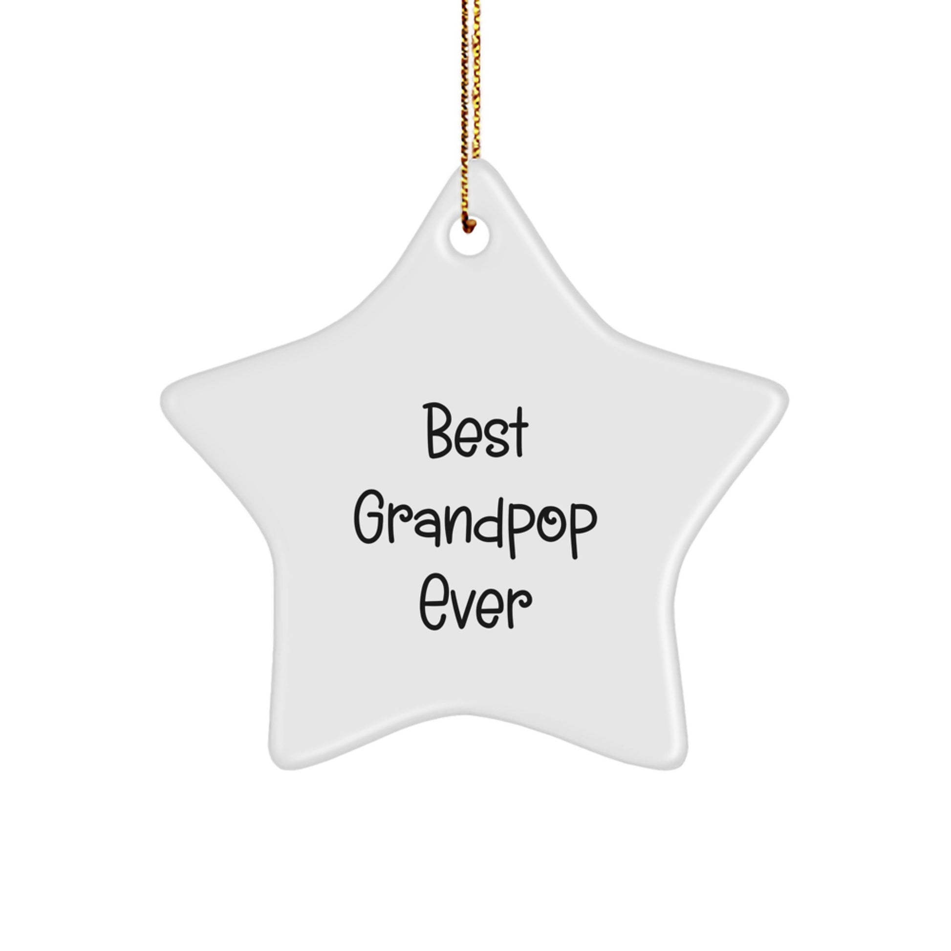 Funny Grandpop Gifts from Family, Star Ornament Christmas Unique Gifts for Grandpop, 'Best Grandpop Ever' Quote - Image 1
