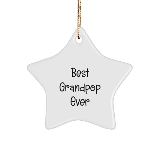 Funny Grandpop Gifts from Family, Star Ornament Christmas Unique Gifts for Grandpop, 'Best Grandpop Ever' Quote - Image 1