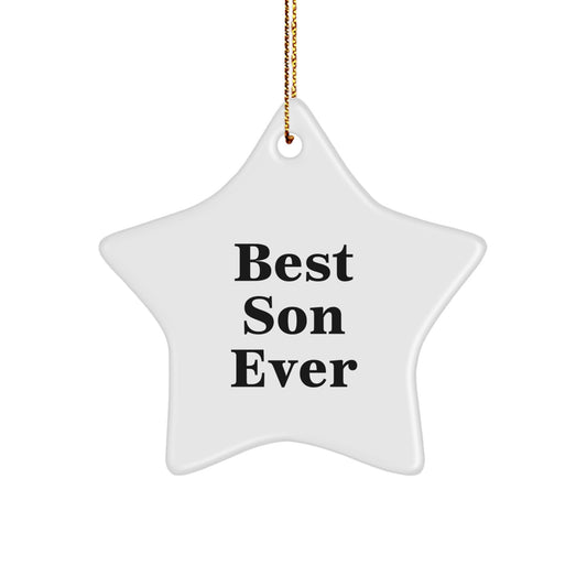 Funny Son Gifts from Parents - Best Son Ever Star Ornament for Men, Boy, Son, Kids, Christmas Unique Gifts - Image 1