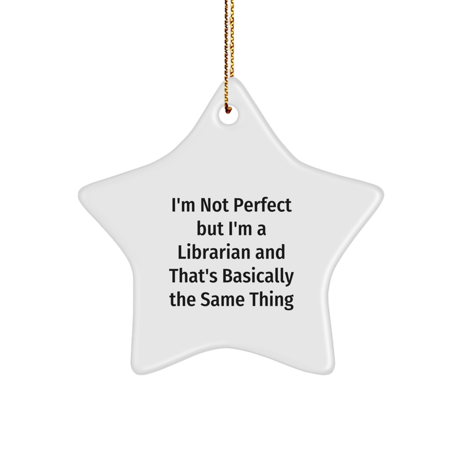 Funny Librarian Gifts from Friends, Unique Star Ornament for Librarian, Christmas Unique Gifts for Librarians - Image 1
