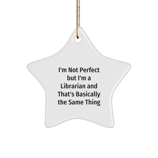 Funny Librarian Gifts from Friends, Unique Star Ornament for Librarian, Christmas Unique Gifts for Librarians - Image 1