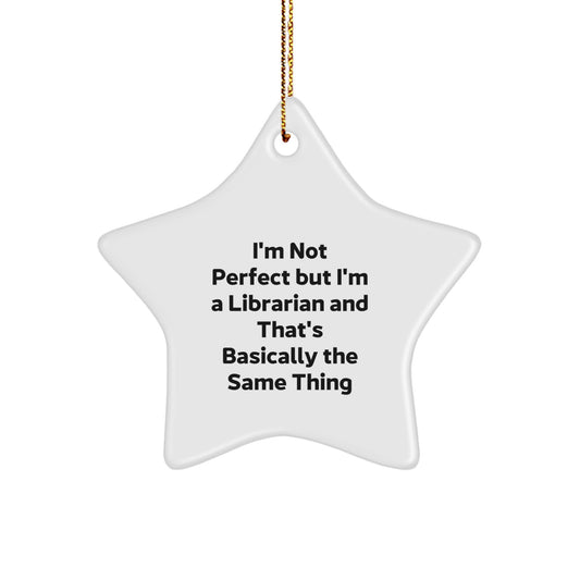 Funny Librarian Star Ornament Gifts from Friends and Family, Perfect for Librarian Christmas Unique Gifts - Image 1