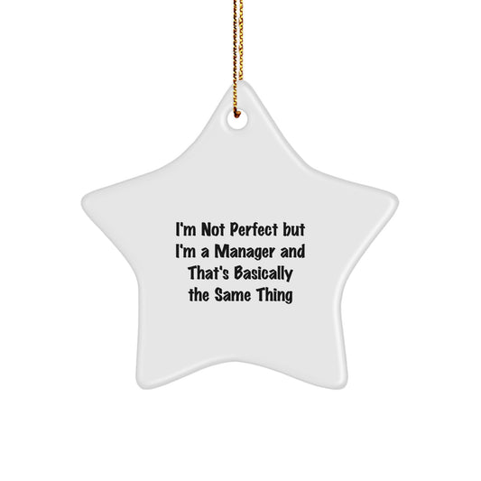 Funny Inspirational Manager Gifts from Men for Christmas Unique Star Ornament - Image 1