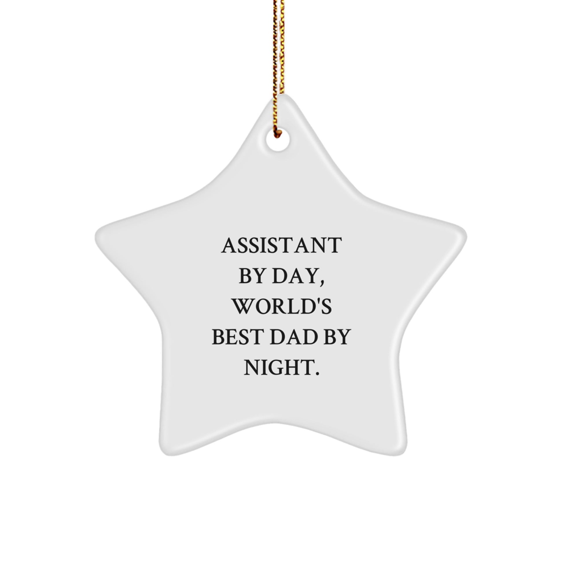 Funny Assistant Gifts for Men by Day, World's Best Dad Star Ornament by Night, Christmas Unique Gifts from Men - Image 1