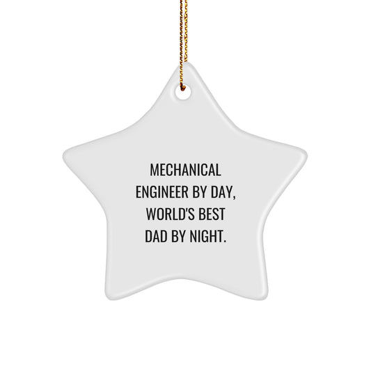 Funny Mechanical Engineer Gifts Star Ornament for Christmas Unique from Dad to Son - Image 1