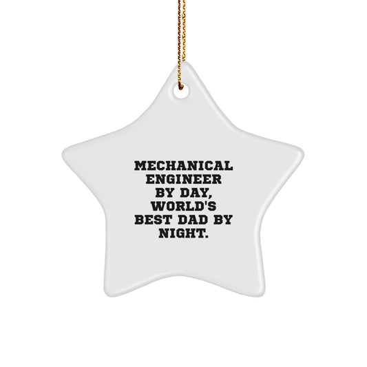 Funny Mechanical Engineer Star Ornament Gifts from Dad, Unique Christmas Ornaments for Mechanical Engineers, Star Shaped Decorations for Men - Image 1
