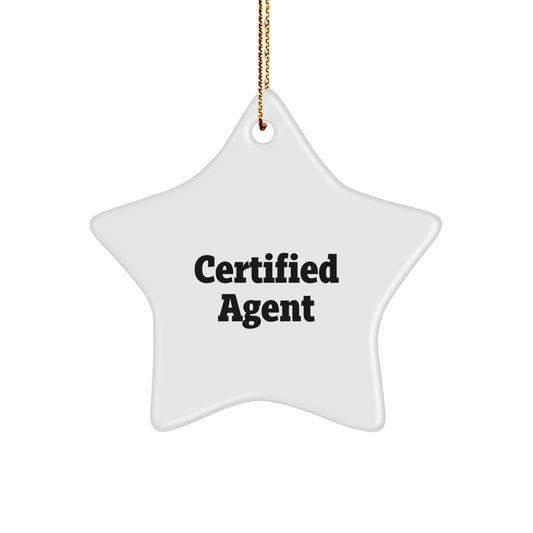 Funny Certified Agent Star Ornament Gifts from Men to Agent Friends at Christmas Unique - Image 1