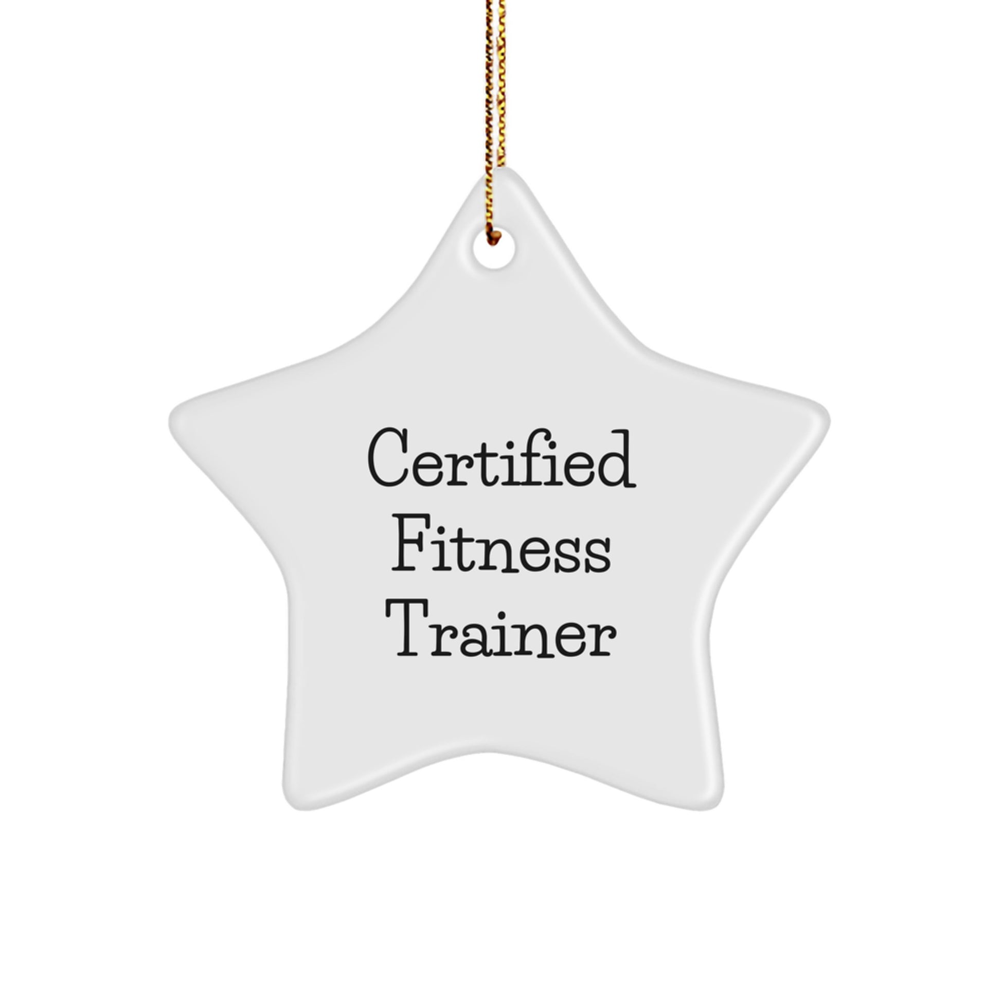 Funny Fitness Trainer Gifts from Friends for Christmas - Star Ornament with Quote 'Get Fit, Feel Great!' - Unique Christmas Memorable Presents for Fitness Trainers - Image 1
