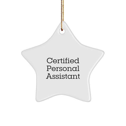 Gifts from Friends for Personal Assistant - Funny Quote Star Ornament, Certified PA, Christmas Unique Gifts, Star Shaped Decoration - Image 1