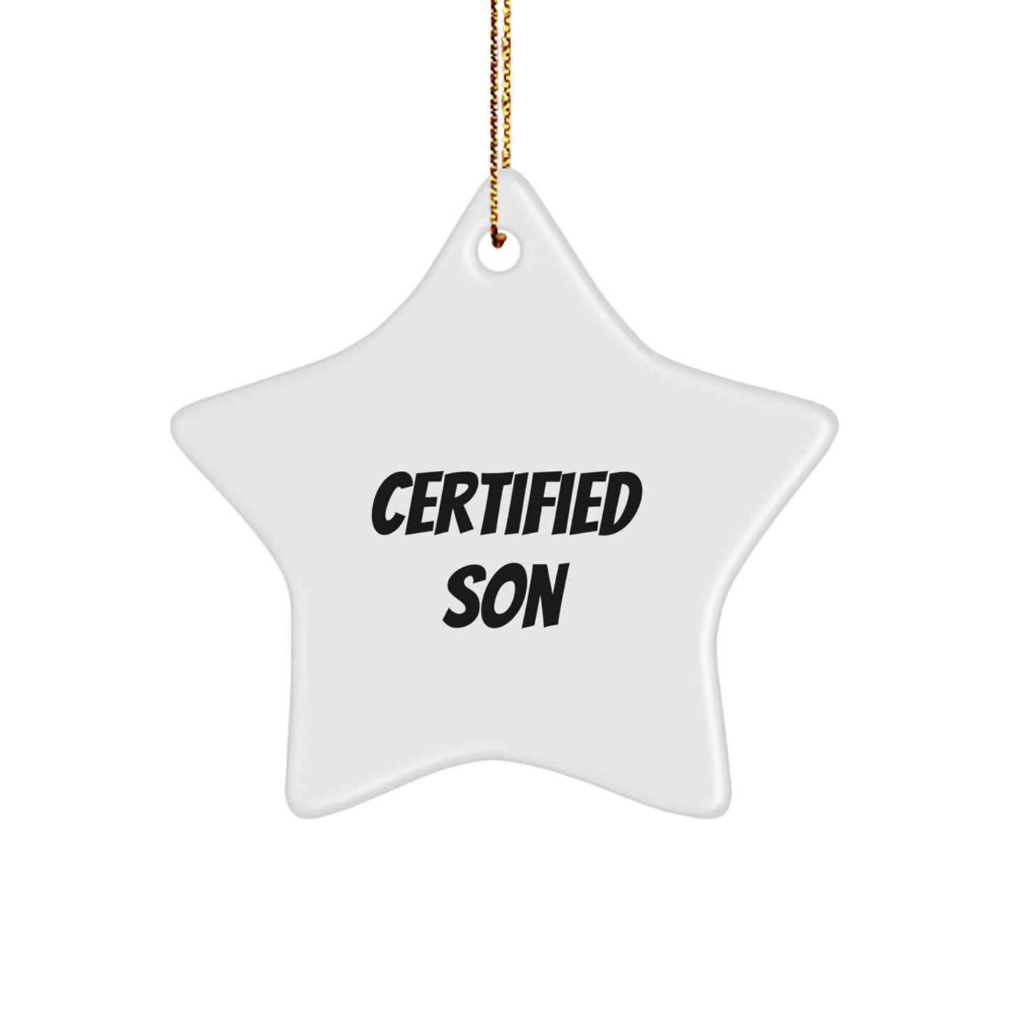 Funny Certified Son Gifts for Men, Unique Star Ornament with Inspirational Quote, Ideal Gifts from Friends, Family, or Coworkers for Christmas - Image 1