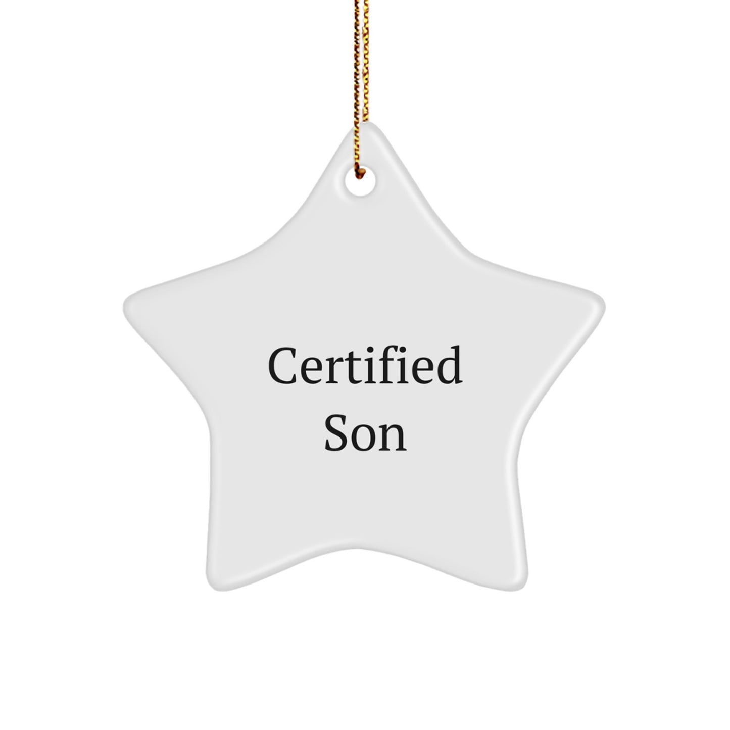 Funny Son Quotes Star Ornaments Gifts from Family, Perfect Unique Gifts for Son on Christmas, Funny Star Ornament - Image 1