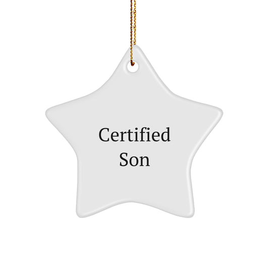 Funny Son Quotes Star Ornaments Gifts from Family, Perfect Unique Gifts for Son on Christmas, Funny Star Ornament - Image 1