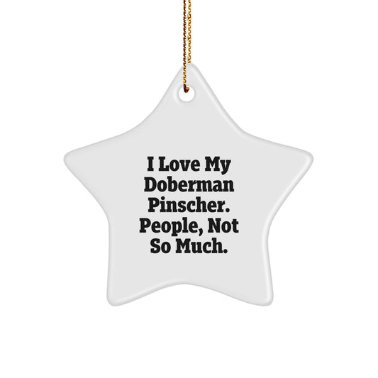 Doberman Pinscher Dog Lover Gifts from Family, Funny Star Ornament for Christmas Unique Presents for Men - Image 1