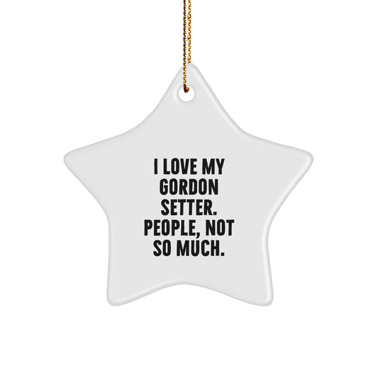 Funny Gordon Setter Dog Star Ornament Christmas Unique Gifts for Men Women Friends Family from People Who Love Their Setters More Than People - Image 1