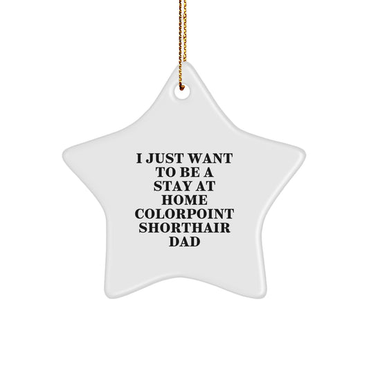 Colorpoint Shorthair Cat Dad Enthusiast Christmas Star Ornament Gifts for Colorpoint Shorthair Cat Lover - Funny Quote - Image 1