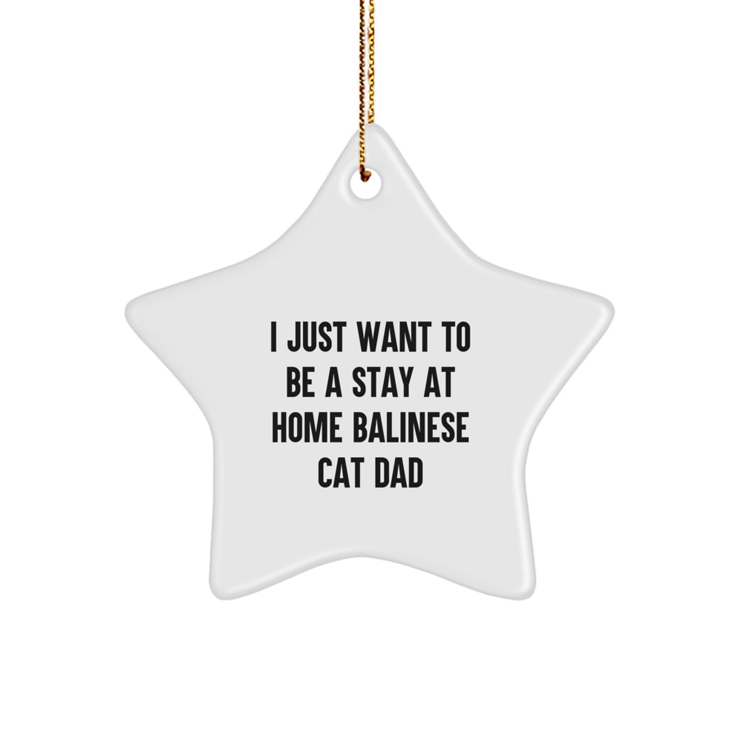 Funny Balinese Cat Dad Star Ornament Gifts from Men to Friends for Christmas Unique Presents - Image 1