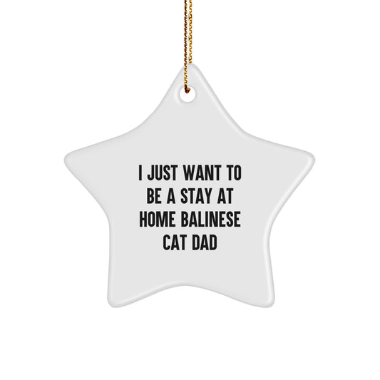 Funny Balinese Cat Dad Star Ornament Gifts from Men to Friends for Christmas Unique Presents - Image 1