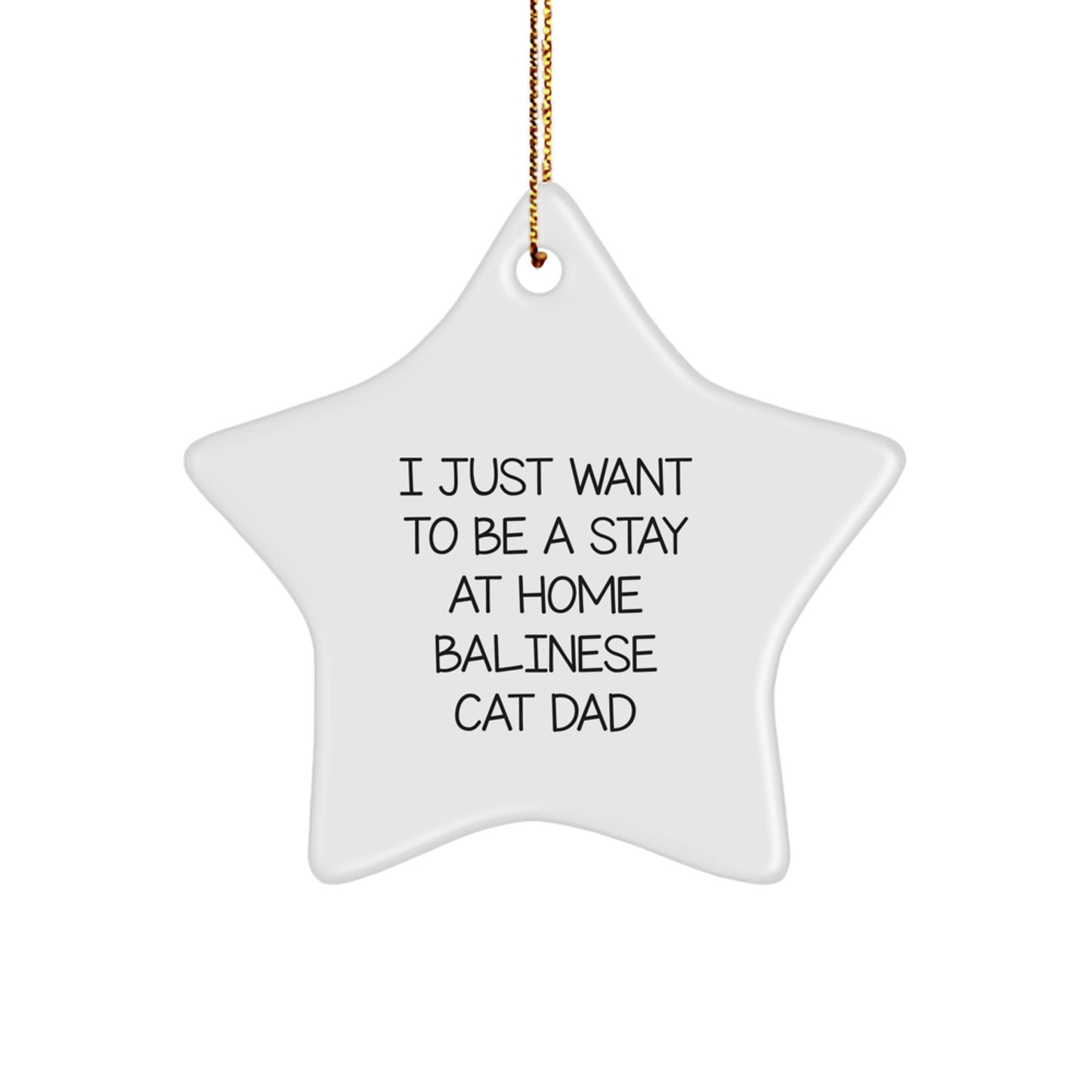 Funny Balinese Cat Star Ornament Gifts from Men to Balinese Cat Lovers on Christmas Unique Gifts - Image 1