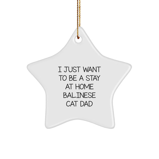 Funny Balinese Cat Star Ornament Gifts from Men to Balinese Cat Lovers on Christmas Unique Gifts - Image 1