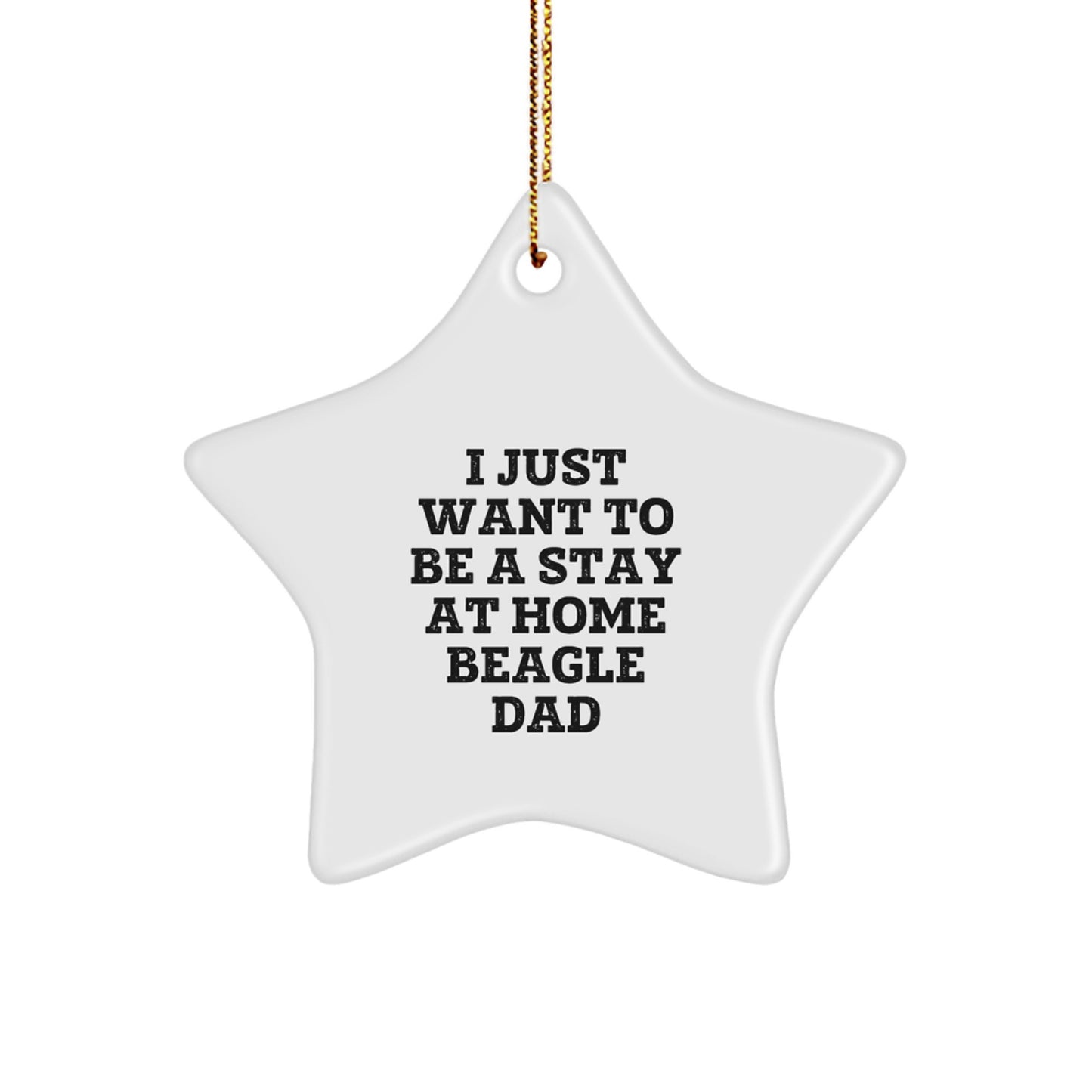 Funny Beagle Dog Christmas Star Ornament Gifts from Men to Beagle Dad, Handmade Star Shaped Decoration, Ideal Gift for Stay At Home Beagle Dad, Friends and Family - Image 1