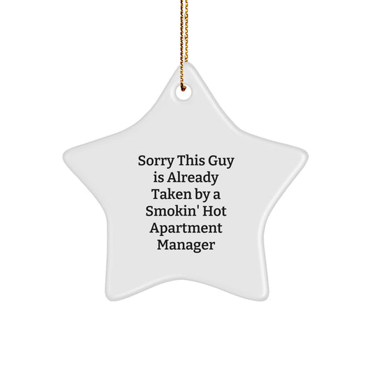 Funny Apartment Manager Christmas Unique Gifts from Friends - Smokin' Hot Star Ornament for Apartment Manager Guys and Girls - Image 1
