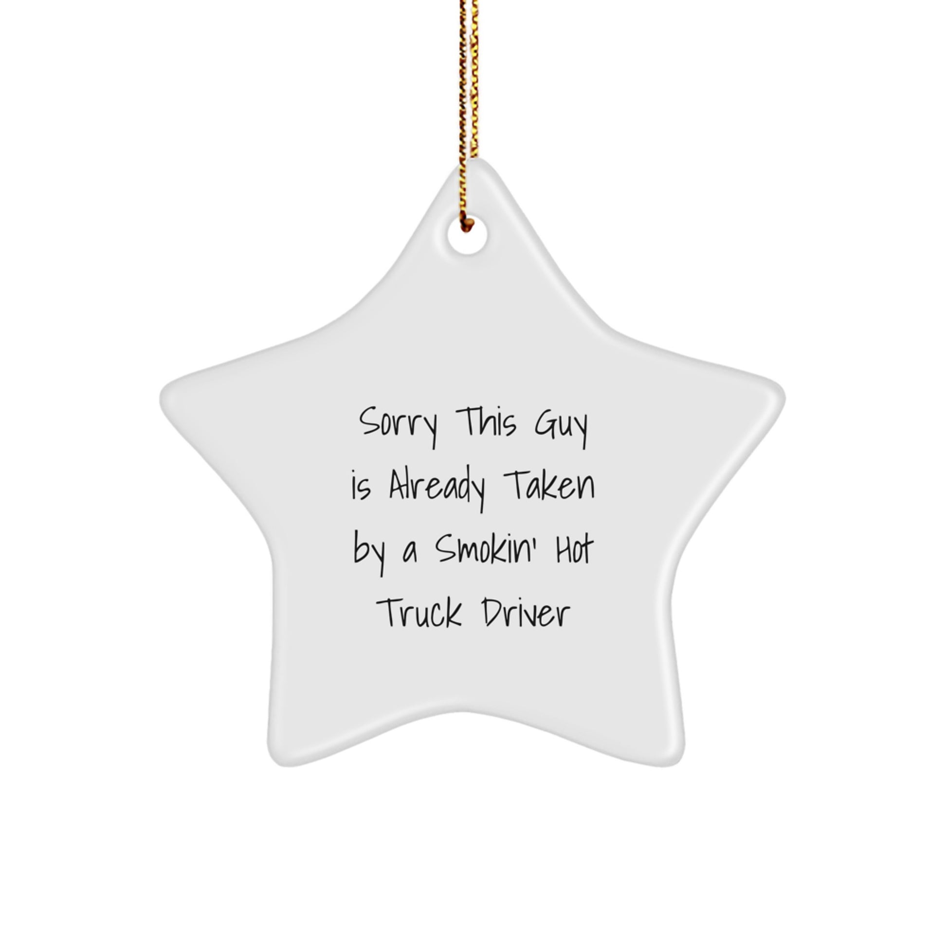 Funny Truck Driver Gifts from Friends for Christmas - Smokin' Hot Star Ornament - Image 1