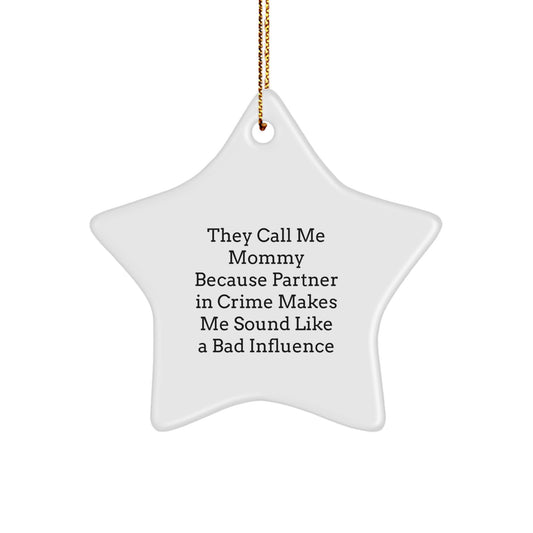 Funny Mommy Star Ornament Gifts from Family for Mommy Christmas Unique Gifts, Mommy Star Ornaments, Funny Mommy Quote Star Ornament - Image 1