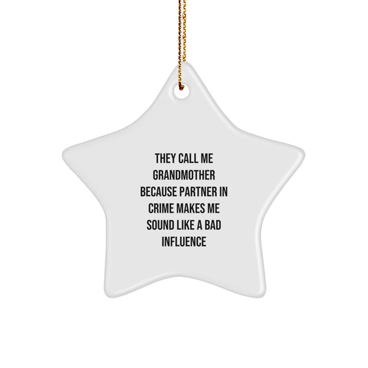 Funny Grandmother Christmas Star Ornament Gifts from Men Women Friends Family - Image 1
