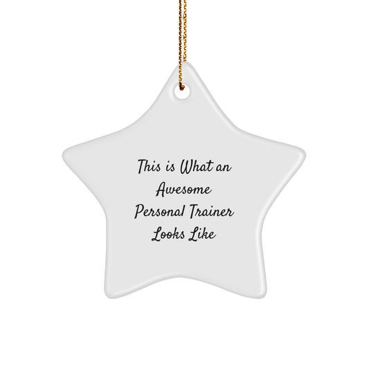 Personal Trainer Gifts, Funny Quote Star Ornament, Gifts from Friends for Men or Women, Inspirational Christmas Decor - Image 1