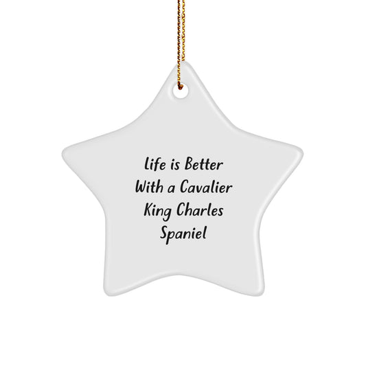 Cavalier King Charles Spaniel Dog Star Ornament Gifts from Friends for Christmas, Inspirational Quote Inside, Unique Christmas Unique Gifts for Dog Lovers - Image 1