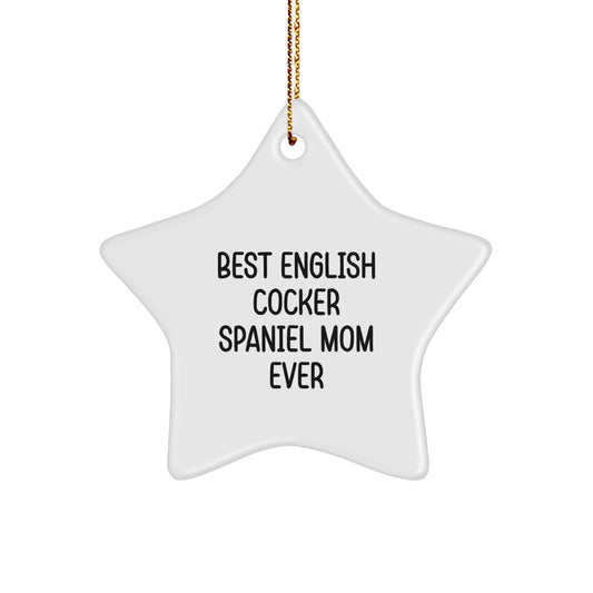 Funny English Cocker Spaniel Dog Mom Christmas Star Ornament Gifts from Family - Image 1