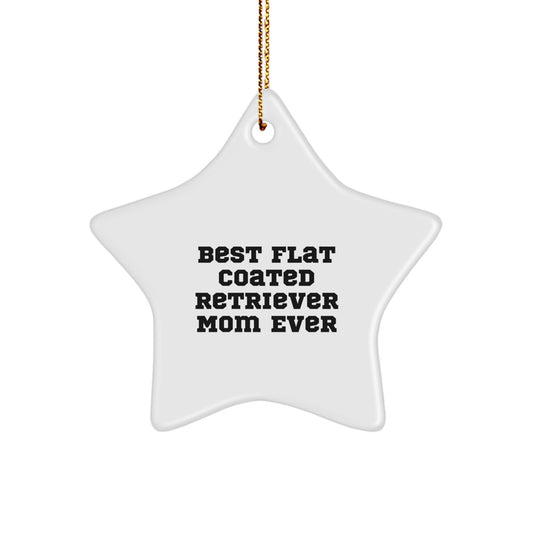 Funny Flat Coated Retriever Dog Gifts for Mom, Unique Star Ornament, Best Mom Ever, Christmas Unique Decorations from Family - Image 1