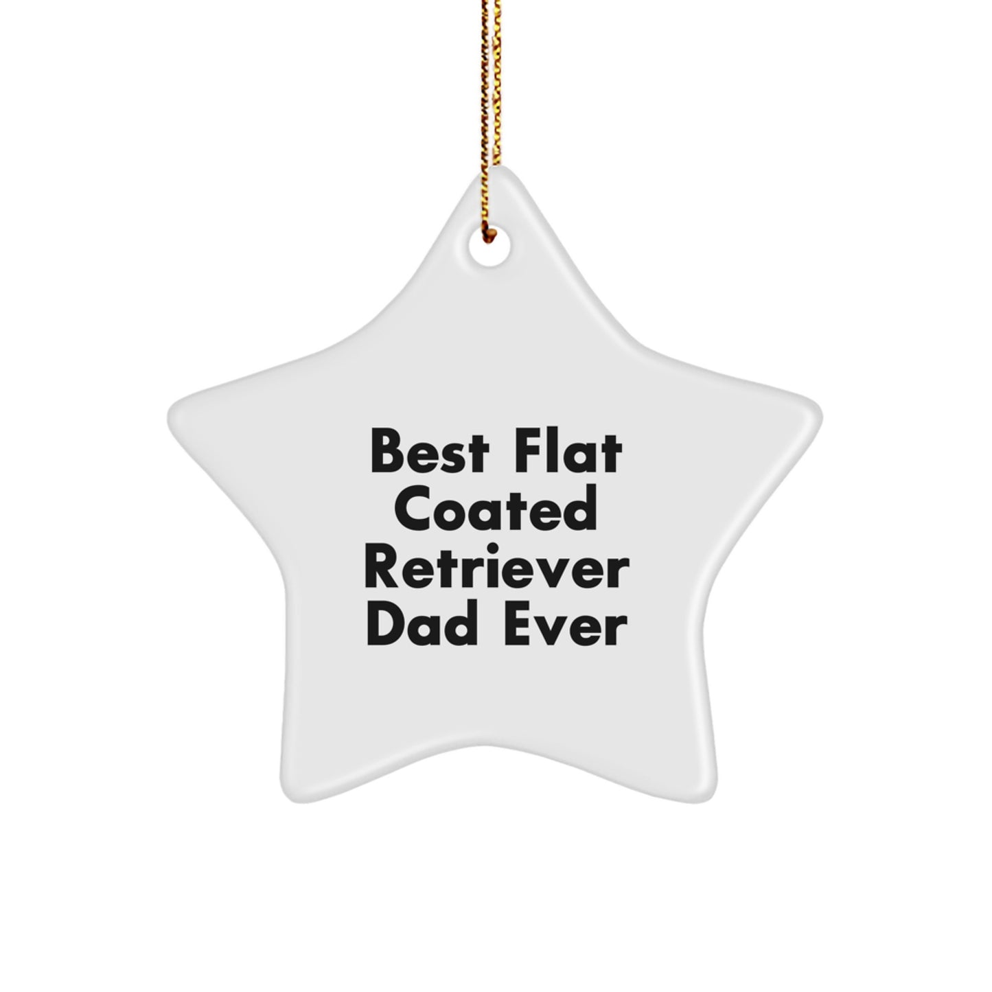 Funny Flat Coated Retriever Dog Gifts for Dad from Friends, Unique Star Ornament for Christmas - Image 1