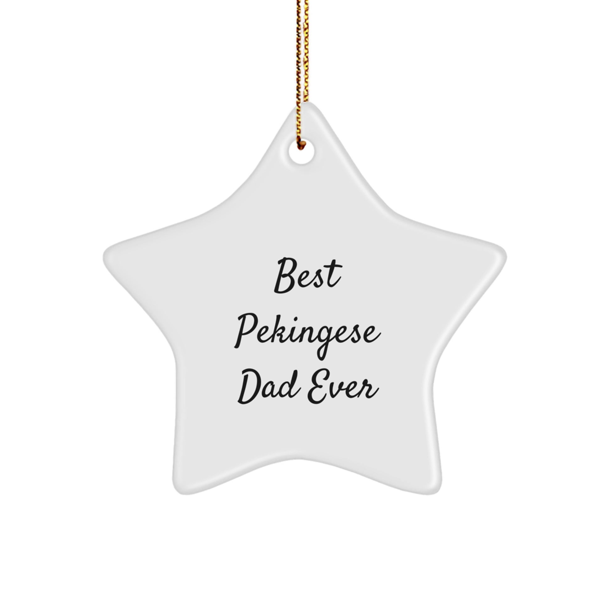 Pekingese Dog Lover Gifts from Men to Best Pekingese Dad Ever, Star Ornament for Christmas Decorations - Image 1